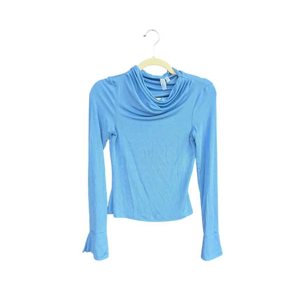 & Other Stories Cowl Neck Ribbed Long Sleeve Top XS